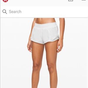 Lululemon white “hotty hot” shorts. Size 4.